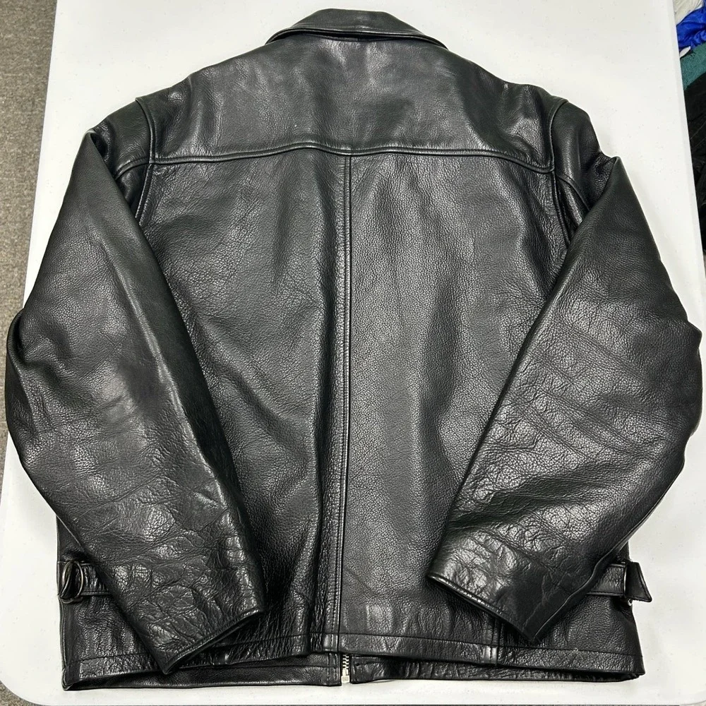 Oakwood Leather Jacket Mens M Black Good Thinsulate Insulated Quilted Lining